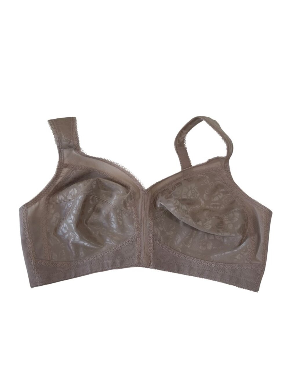 Playtex 18 Hour Women Lightweight Beige Satin Floral Wireless Bra Size 42C -4693